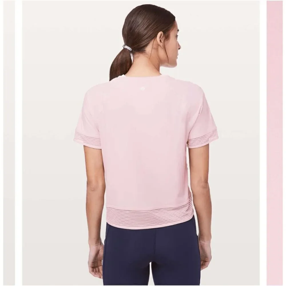 Lululemon Stripe In Stride Short Sleeve Tee - Petals Pink
